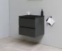 Bewonen Luuk badmeubel 60cm acryl wastafel Slade zwart zonder kraangat mat antraciet zonder spiegel geassembleerd - Thumbnail 1