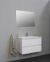 Bewonen Luuk badmeubel 80cm acryl wastafel 1 kraangat hoogglans wit met LED spiegel geassembleerd - Thumbnail 1