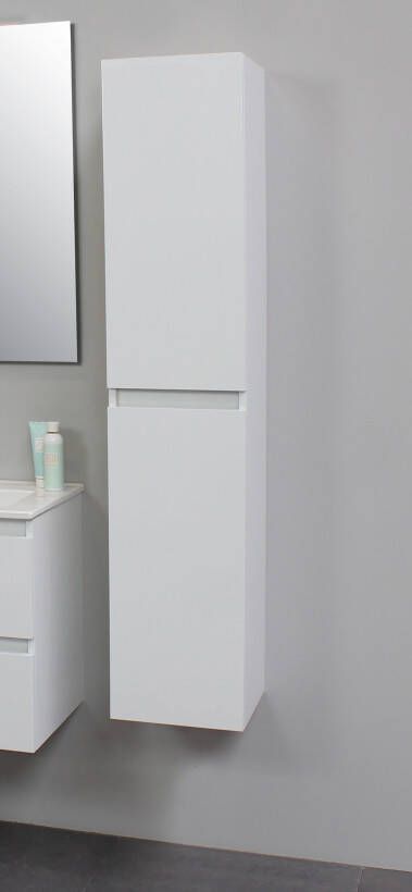 Bewonen Luuk hoge kast 145x30x30cm hoogglans wit geassembleerd