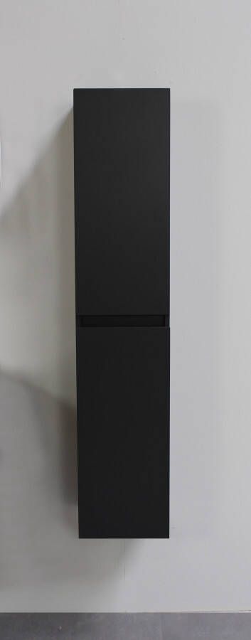 Bewonen Luuk hoge kast 145x30x30cm mat zwart geassembleerd