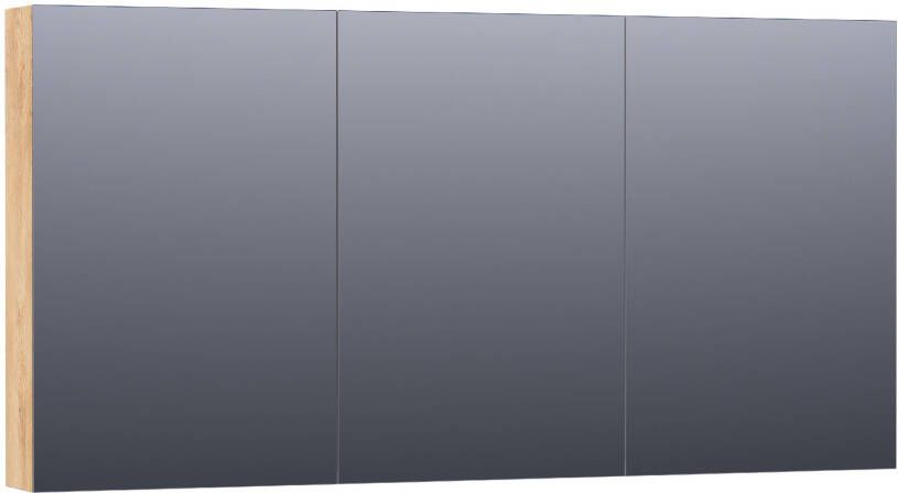 Saniclass Plain spiegelkast 140x70x15cm met 3 links- en rechtsdraaiende spiegeldeuren MFC Nomad SK-PL140NM