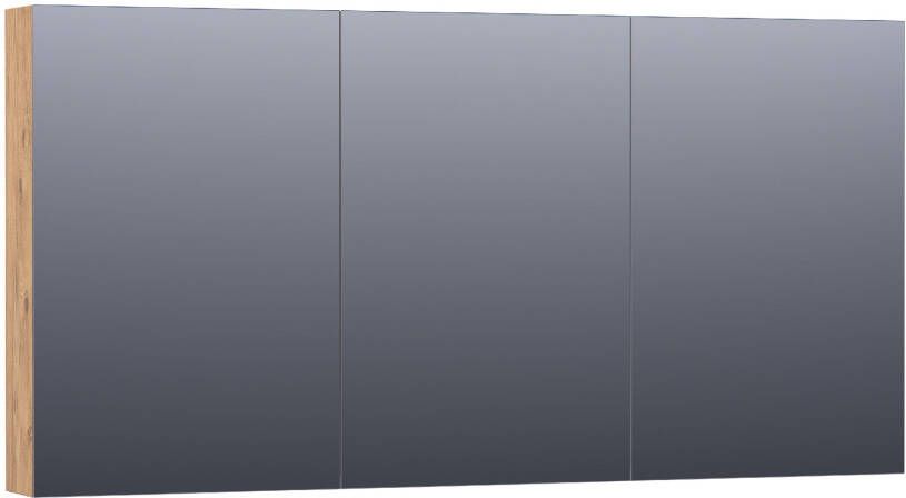 BRAUER Plain Spiegelkast 140x70x15cm 3 links- en rechtsdraaiende spiegeldeuren MFC old castle SK-PL140OC