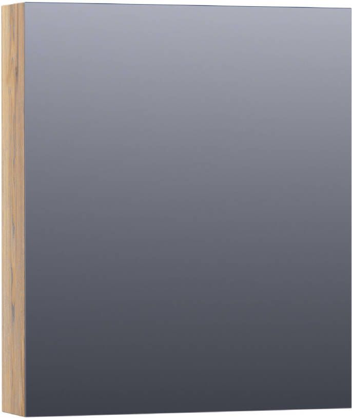 Saniclass Plain spiegelkast 60x70x15cm met 1 rechtsdraaiende spiegeldeur Hout Vintage oak SK-PL60RVO