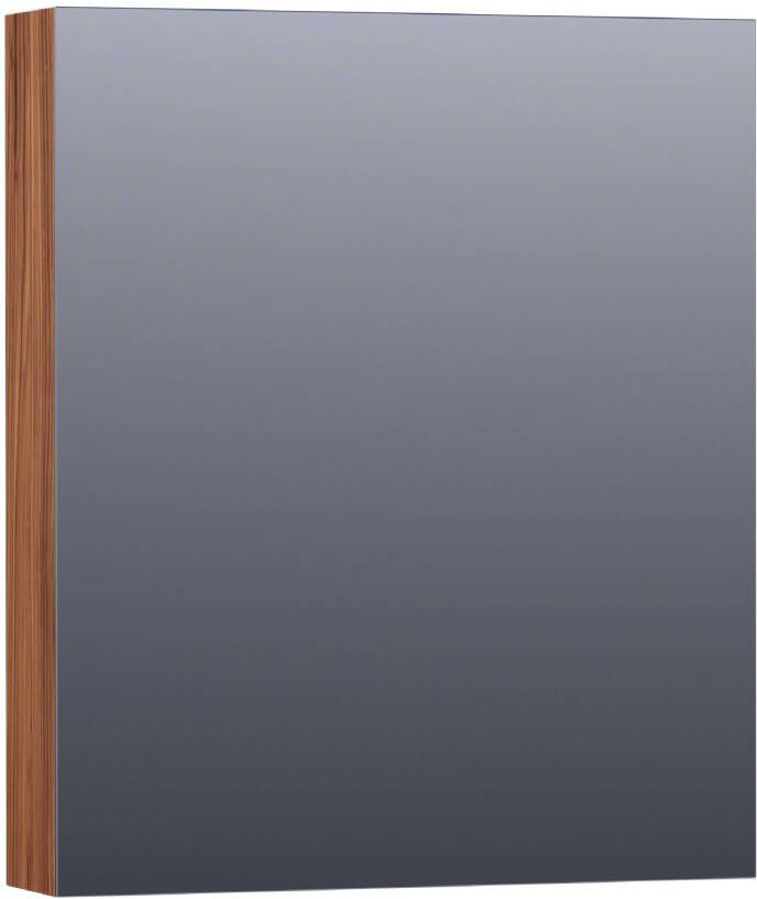 Saniclass Plain spiegelkast 60x70x15cm met 1 rechtsdraaiende spiegeldeur Hout Natural walnut SK-PL60RNWA