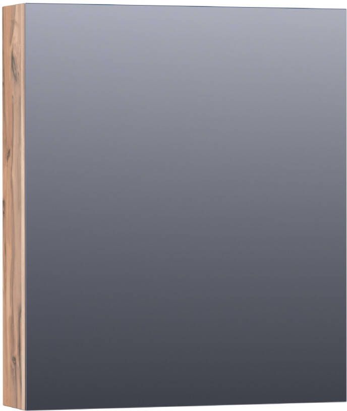 Saniclass Plain spiegelkast 60x70x15cm met 1 rechtsdraaiende spiegeldeur MFC Almond SK-PL60RAL