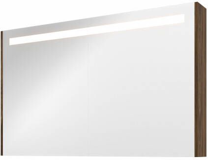 Bewonen Premium spiegelkast met LED verlichting met 2 houten deur Cabana oak 120x74cm online kopen