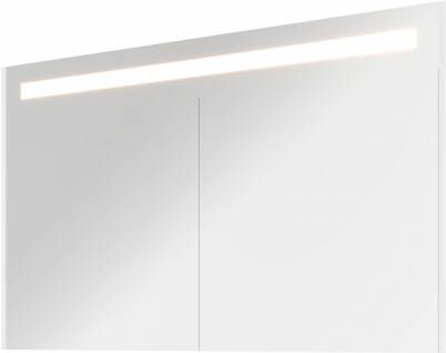 Bewonen Premium spiegelkast met LED verlichting met 2 houten deur Glans wit 120x74cm online kopen