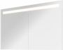 Proline Premium spiegelkast met spiegels aan binnen- en buitenzijde geïntegreerde LED-verlichting en 2 deuren 120 x 60 x 14 cm glans wit - Thumbnail 1