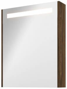 Proline Premium spiegelkast met spiegels aan binnen- en buitenzijde geïntegreerde LED-verlichting en 1 deur 60 x 60 x 14 cm cabana oak