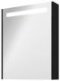 Proline Premium spiegelkast met spiegels aan binnen- en buitenzijde geïntegreerde LED-verlichting en 1 deur 60 x 60 x 14 cm mat zwart - Thumbnail 1