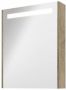 Proline Premium spiegelkast met spiegels aan binnen- en buitenzijde geïntegreerde LED-verlichting en 1 deur 60 x 60 x 14 cm raw oak - Thumbnail 1