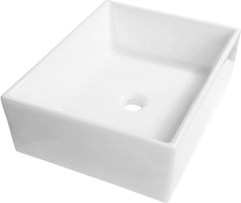Brauer Ice waskom 48 rechthoekig afgerond keramiek hoogglans wit WK-IC48RAHW