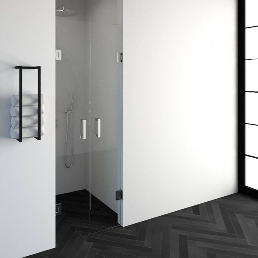 Saniclass Create pendeldeuren 70x200cm profielloos met antikalk en 8mm veiligheidsglas chroom glans 4JC16 - Foto 2