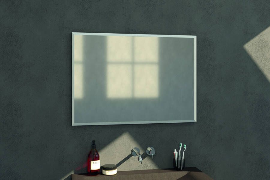 iChoice Silhouette spiegel 100x70cm frame geborsteld aluminium