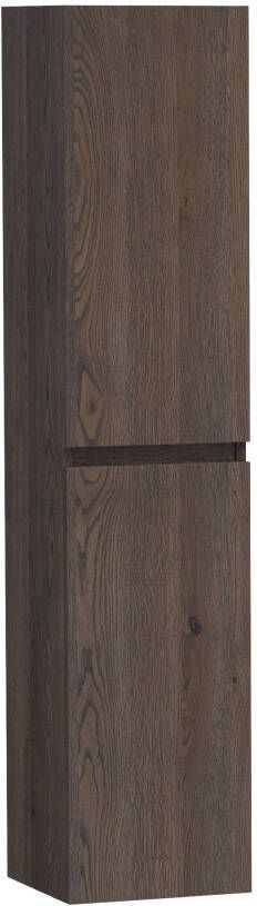 Brauer Joy badkamerkast 160x35x35cm 2 deuren greeploos links- of rechtsdraaiend lamellen eiken zwart HK-JY160LEZ