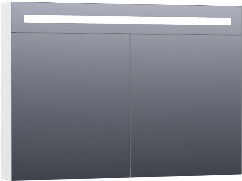 iChoice Double Face spiegelkast 100x70cm LED verlichting boven hoogglans wit