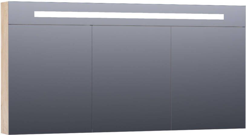 Brauer Promise Deluxe spiegelkast 140x70x15cm met directe verlichting 3 dubbelzijdige spiegeldeuren Forest Wheat SK-PRD140FW
