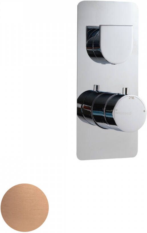 Sub 200 afdekset voor inbouw douchemengkraan met omstelling 22 x 9 5 cm koper