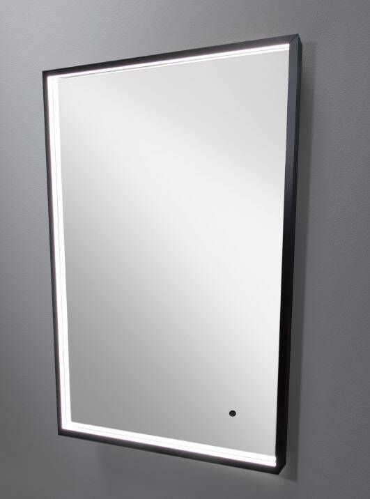 Blinq Bjorn spiegel 70x140cm LED verlichting rondom verzonken kader mat zwart