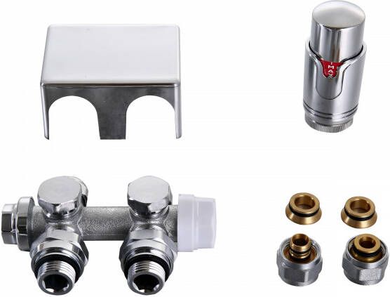 Beaux Tweedekans Universeel Aansluitblok met thermostaatknop Chroom 02132