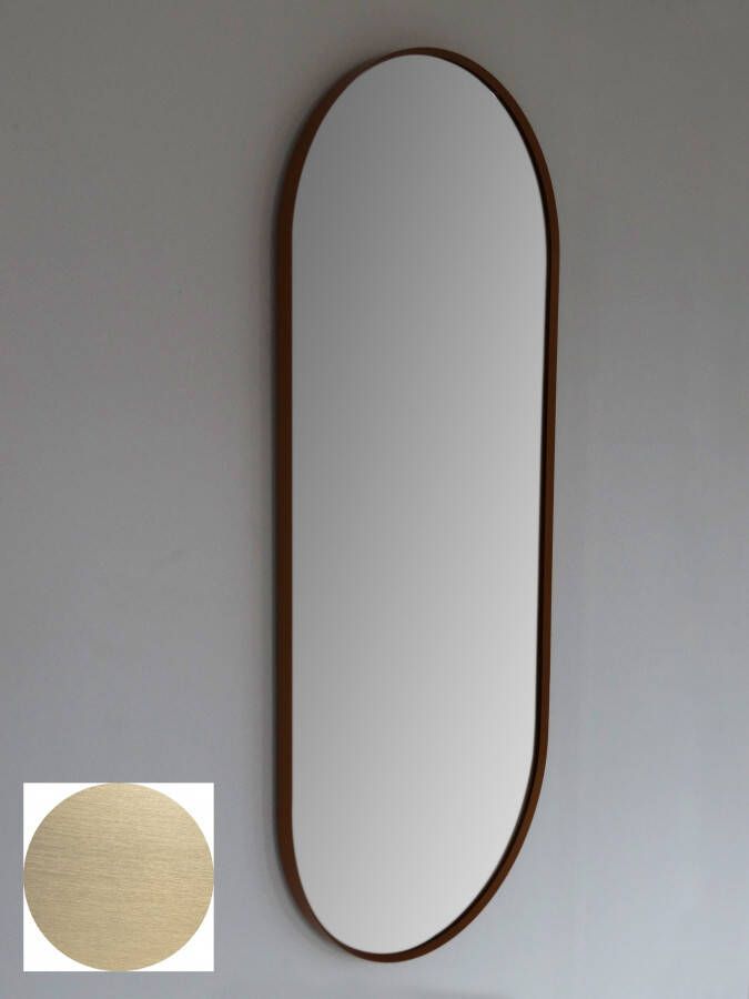 Royal Plaza Intent spiegel ovaal met lijst 90x38cm mat goud - Foto 2