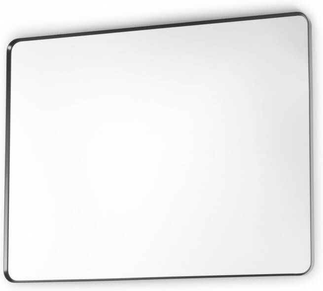 Blinq Outlet Intent spiegel rechthoekig ronde hoeken 80x80 mat zwart