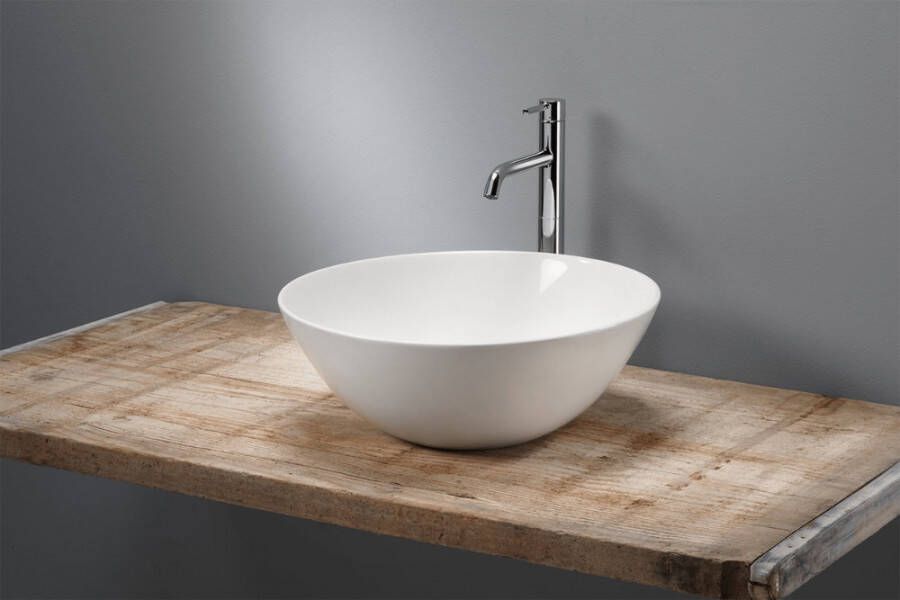 Royal Plaza Latona opzetwastafel rond 43x43x16cm met afdekkap wit 21640