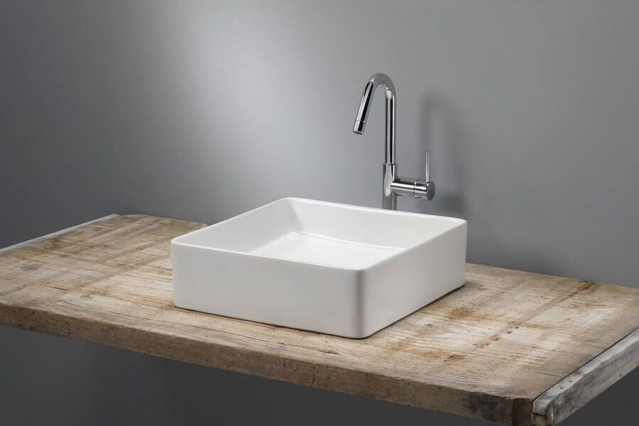 Royal Plaza Latona opzetwastafel vierkant 36x36x11cm zonder overloop wit 21510