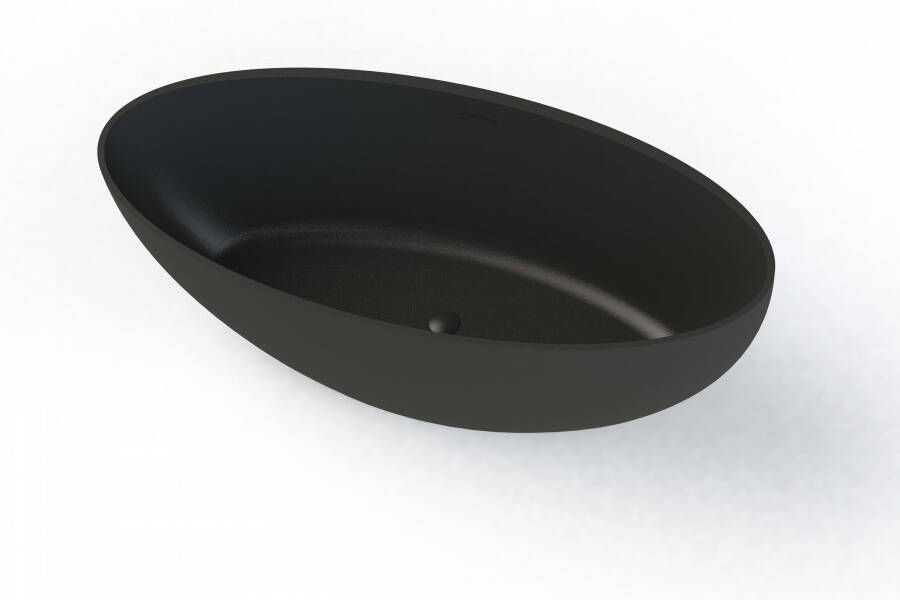 Royal Plaza Lengua vrijstaand bad 180x80cm ovaal met pop up mat zwart