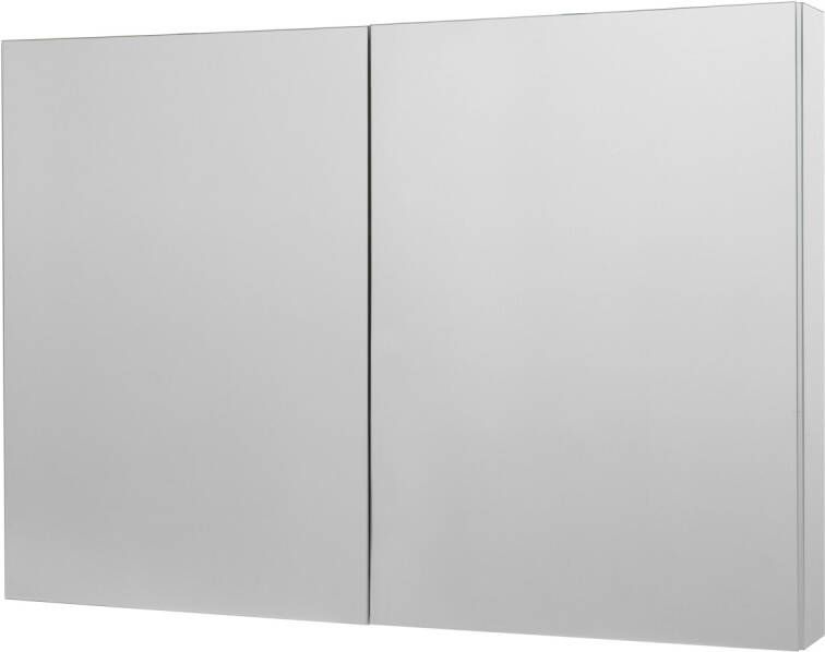 Royal Plaza Merlot spiegelkast 100x74cm zonder verlichting rechthoek met 2 deuren Spaanplaat Zilver 33309