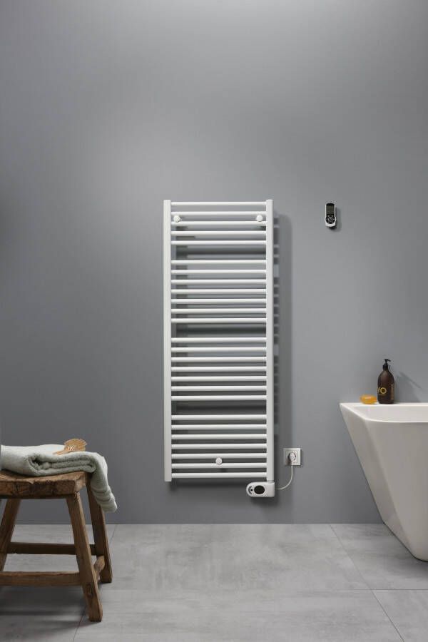 Sub 481 elektrische radiator met thermostaat en afstandsbediening 50x127 4 cm 750W verkeerswit (ral 9016)