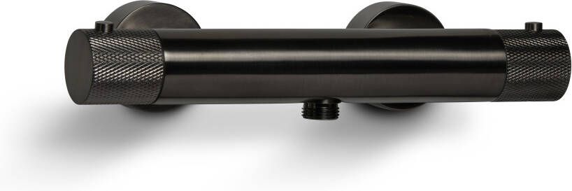 BLUE LABEL Brondby Facet douchethermostaat 150mm gekartelde greep met koppelingen gun metal
