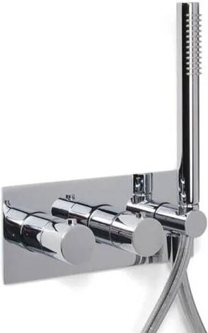 BLUE LABEL Brondby inbouw douchethermostaat met doucheslang en handdouche incl. inbouwdeel chroom FK-003H-CP01