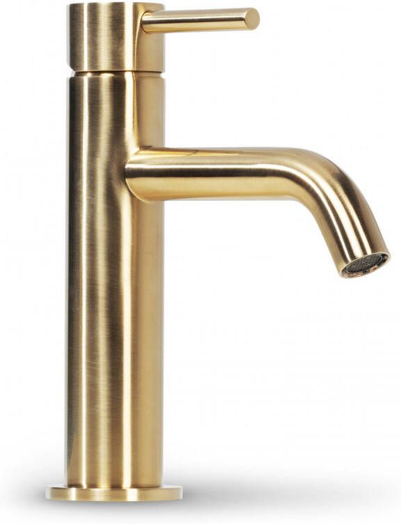 BLUE LABEL Brondby wastafelkraan cold start eengreeps geborsteld goud