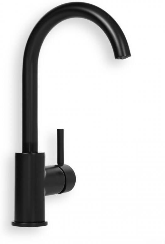 BLUE LABEL Brondby wastafelkraan C uitloop cold start mat zwart FK 0329 BL