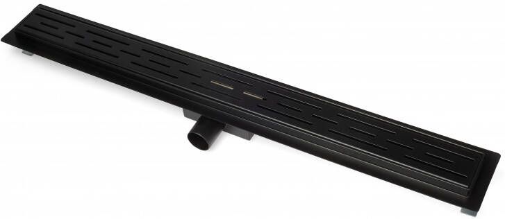 BLUE LABEL RVS douchegoot 900mm met flens standaard rooster zwart sifon waterdicht membraan 50mm diepte met zij uitloop