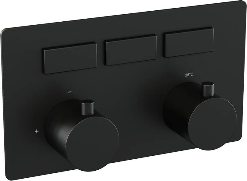 Brauer Black Edition 3 functies inbouwthermostaat drukknoppen in afbouwdelen zwart mat 5-S-156