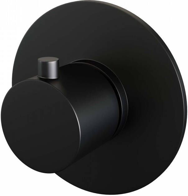 Brauer Black Edition inbouwthermostaat met inbouwdeel 1 gladde knop mat zwart 5-S-018RR