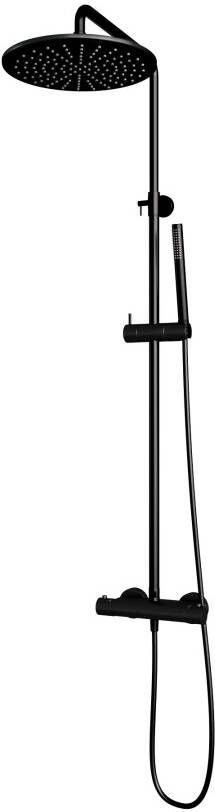 Brauer Black Edition Regendoucheset opbouw hoofddouche 30cm glijstang handdouche staaf 1 stand gladde knoppen mat zwart 5-S-007-3 - Foto 5