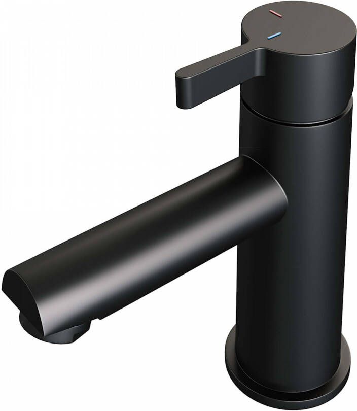 Brauer Wastafelkraan Black Edition HD1 Opbouw Laag Mengkraan Rond Coldstart Mat Zwart 1 Greeps