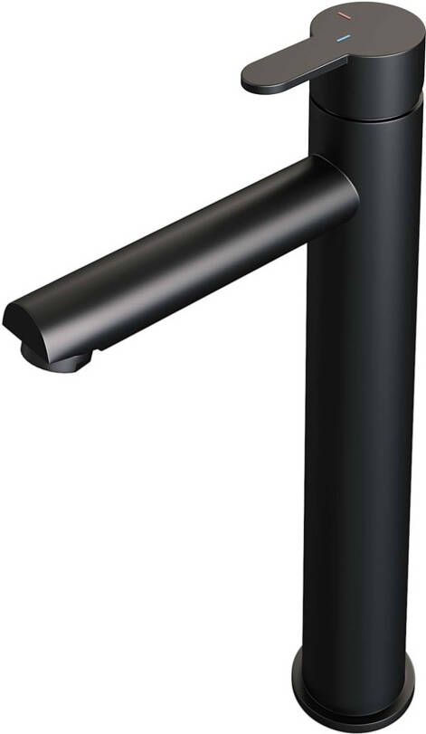 Brauer Wastafelkraan Black Edition HD4 Opbouw Hoog Mengkraan Rond Coldstart Mat Zwart 1 Greeps