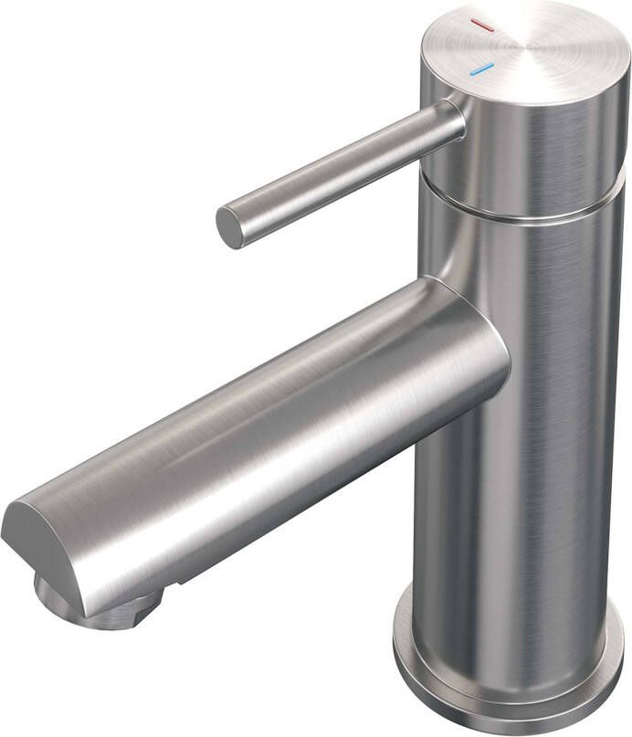 Brauer Wastafelkraan Brushed Edition Opbouw Laag Mengkraan Rond Coldstart Geborsteld Nikkel PVD 1 Greeps - Foto 2