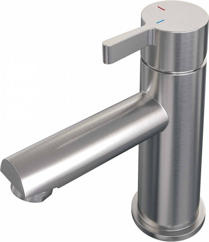 Brauer Wastafelkraan Brushed Edition HD1 Opbouw Laag Mengkraan Rond Coldstart Geborsteld Nikkel PVD 1 Greeps - Foto 2