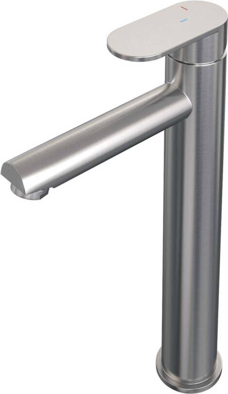 Brauer Wastafelkraan Brushed Edition HD3 Opbouw Hoog Mengkraan Rond Coldstart Geborsteld Nikkel PVD 1 Greeps