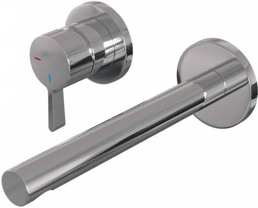 Brauer Inbouw Wastafelmengkraan Chrome Edition Coldstart Rechte Uitloop Halfronde Hendel Links Chroom PVD Met Rozetten - Foto 1