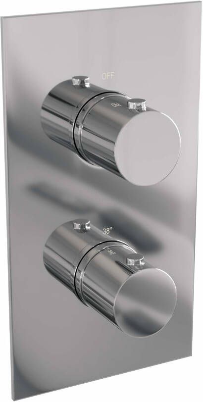 Brauer Chrome Edition inbouwthermostaat met inbouwdeel 2 gladde knoppen chroom 5-CE-5100 - Foto 2