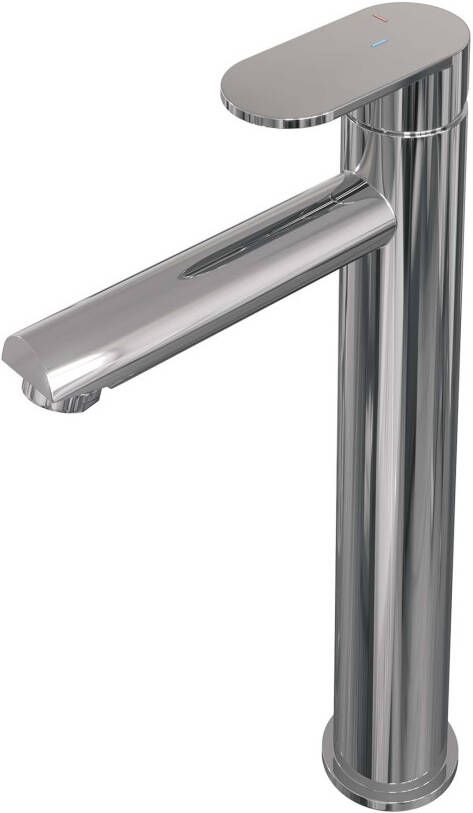 Brauer Wastafelkraan HD3 Round Coldstart Opbouw Hoog Mengkraan Rond Chroom Gepolijst 1 Greeps