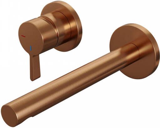 Brauer Copper Edition Wastafelmengkraan inbouw rechte uitloop rechts hendel middel dik model E2 PVD geborsteld koper 5-GK-083-S1-65 - Foto 2