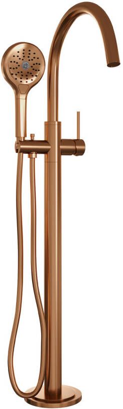 Brauer Copper Edition vrijstaande badkraan 3 standen handdouche geborsteld koper PVD