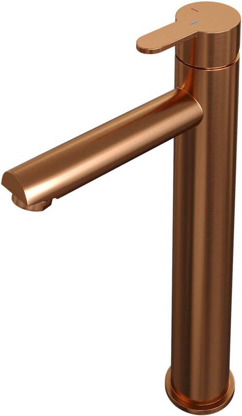 Brauer Wastafelmengkraan Copper Edition Coldstart Opbouw Hoog Korte Platte Hendel Geborsteld Koper PVD